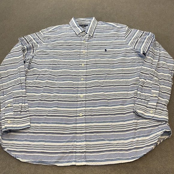 Ralph Lauren Other - Ralph Lauren Shirt Mens 2XL Blue White Striped Classic Fit Button Down Cotton